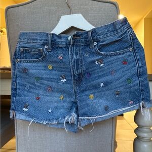 American Eagle Outfitters Blue Jean Shorts Distressed Mid-Rise